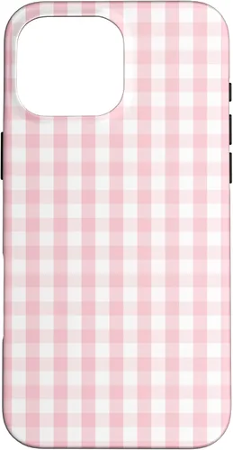 Vista 19 de White and Light Pink Pastel Color Gingham Check Case for iPhone 17
