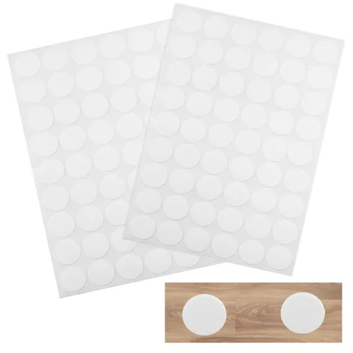 Vista 8 de Waziaqoc 108 calcomanías autoadhesivas para agujeros de tornillo (arce), 2 hojas de mesa, tapas de tornillo, tapas de PVC, a prueba de polvo