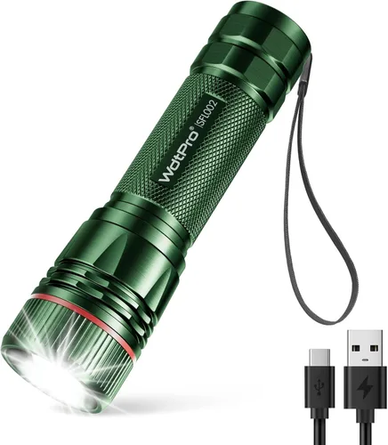 Vista 20 de WdtPro Linternas recargables de alto lúmenes, 1 paquete de 10H de larga duración, súper brillantes, para EDC, linternas LED mini tácticas