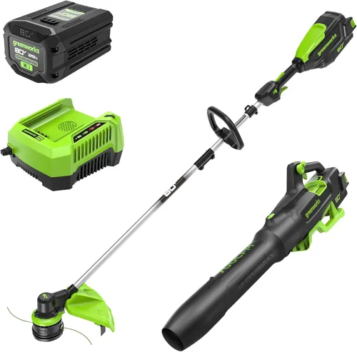 Vista 15 de Combo de soplador y desbrozadora Greenworks Pro 80 V inalámbrico, 2.0 Ah, batería incluida, modelo STBS80L210
