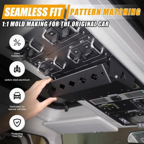 Vista 4 de Canasta de Almacenamiento Interior de Coche Compatible con INEOS Grenadier 2022-2025 Panel de Techo Multifuncional Expansión de Almacenamiento