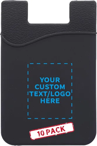 Vista 15 de DISCOUNT PROMOS Maya Basic - Juego de 100 carteras de silicona para teléfono, texto personalizable, logotipo, adhesivo fuerte, tamaño estándar