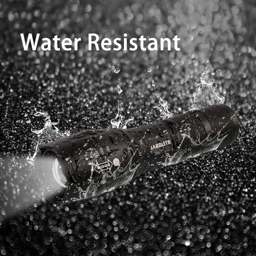 Vista 5 de JARDLITE Linterna LED de mano de emergencia, 4 unidades, enfoque ajustable, resistente al agua con 5 modos, la mejor linterna táctica