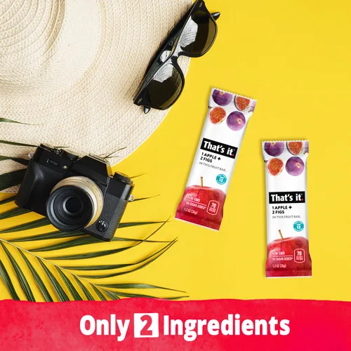 Vista 5 de That's it. Barras de frutas de manzana + higo, 100% naturales, sin ingredientes artificiales ni conservantes, delicioso aperitivo saludable