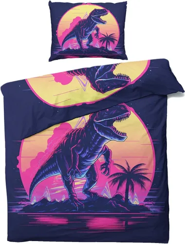 Vista 45 de Funda de edredón de mapache astronauta, tamaño individual, juego de ropa de cama de animales espaciales de fantasía, 2 piezas, funda de edredón