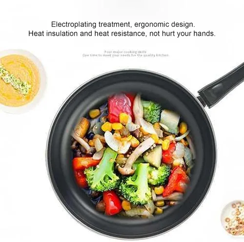 Vista 6 de Sartén antiadherente de acero inoxidable de 7.9 pulgadas, sartén profesional redonda negra con mango cómodo, sartén reutilizable para crepes