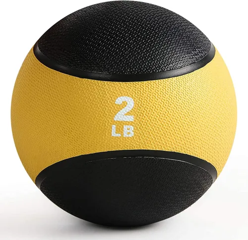 RitFit Weighted Medicine Ball - Non-Slip Rubber Shell & Dual Texture Grip - Workout Exercise Ball for Core Strength, Balance Training, Coordination