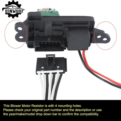 Vista 4 de Kit de Resistor del Motor del Ventilador HVAC con Arnés Compatible con los Siguientes Modelos: 2002-2009 Chevy Trailblazer GMC Envoy, 2004-2007