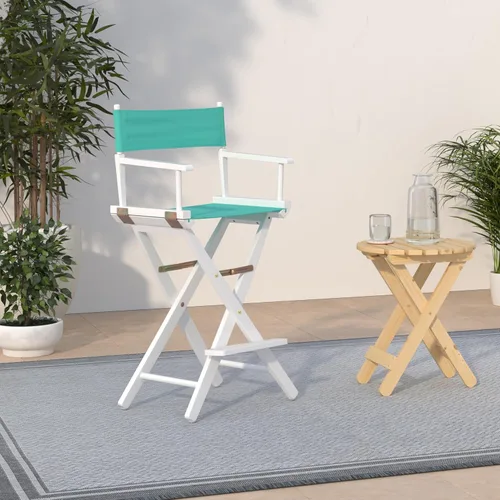 Vista 172 de Casual Home - Silla de director de 30 in, marco blanco, con lona color blanco, altura de barra