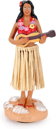 Vista 7 de Muñecas de hula bailando para tablero de coche, figuritas coleccionables para decoración del salpicadero, regalos para decoración del hogar, muñecos