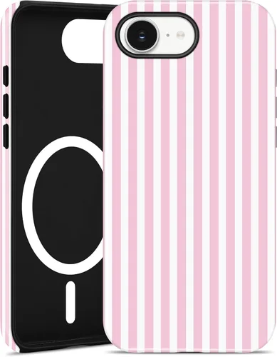 Vista 134 de Jusy Compatible con MagSafe Funda de Teléfono a Rayas para iPhone 7/8/SE, Bonita Funda de Teléfono Protectora Magnética Estética de TPU Suave y PC