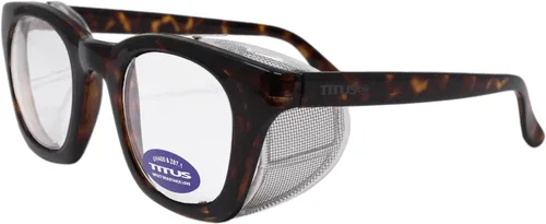 Vista 6 de TITUS G12 Gafas de seguridad estilo retro con malla de acero inoxidable plegable suave o protector lateral de color a juego