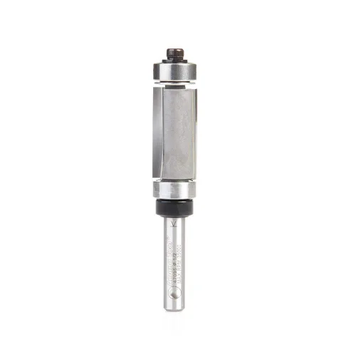 Amana Tool 47095 Carburo inclinado hacia abajo y cizallamiento multi Trimmer 1/2 D x 1 CH x 1/4 pulgada SHK con rodamientos de bolas Router Bit