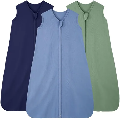 Vista 15 de Saco de dormir para bebé de 0 a 6 meses, saco de dormir 100% algodón para recién nacido y bebé, paquete de 3 mantas para bebé, 0.5 tog ligero