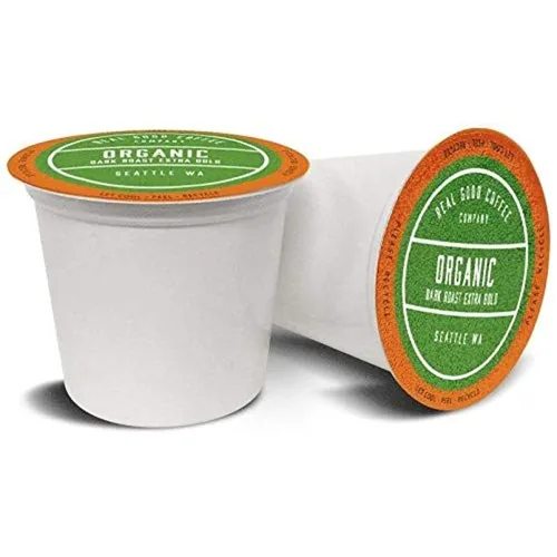 Vista 4 de Real Good Coffee Company - Cápsulas de café de un solo uso - Café orgánico extra oscuro - Compatible con K-Cup incluyendo cafeteras Keurig 2.0