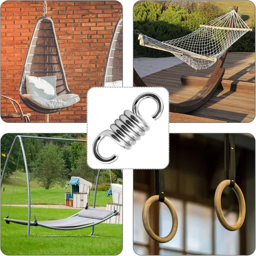 Vista 6 de 4 sillas tipo hamaca de 4 pulgadas y 1100 libras de capacidad, muelles oscilantes para porche, resorte resistente para hamaca, bolsa de boxeo, silla