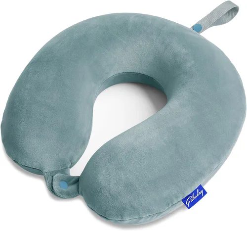 Vista 8 de Fabuday - Almohada de viaje de espuma viscoelástica, almohada para apoyar el cuello y la cabeza para usar en viajes en avión, en el auto, hogar u