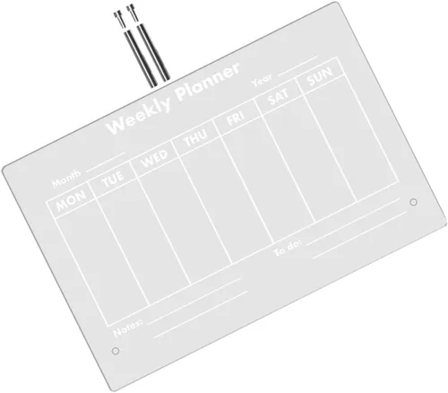 Transparent Acrylic Memo Board for Home Office Writable Dry Erase Message Board with Push Pins for Notes Ideas and Weekly Schedule