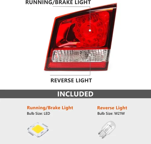 Vista 2 de Conjunto de luz trasera interior compatible con Dodge Journey 2011-2020 Luz trasera LED interior trasera derecha lado del pasajero 68078516AD