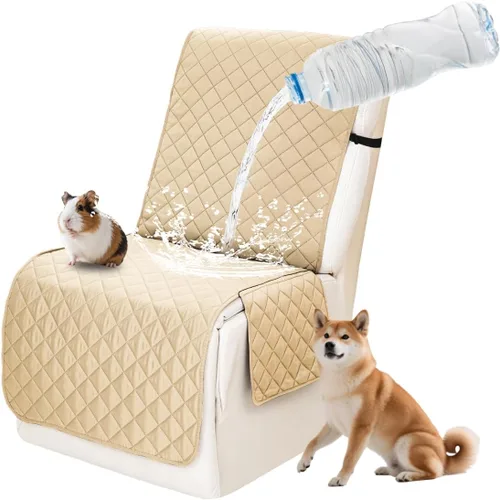 Vista 46 de Fundas impermeables para sofá reclinable seccional en forma de L, 7 piezas, antideslizantes, lavables, juego de fundas reclinables para mascotas