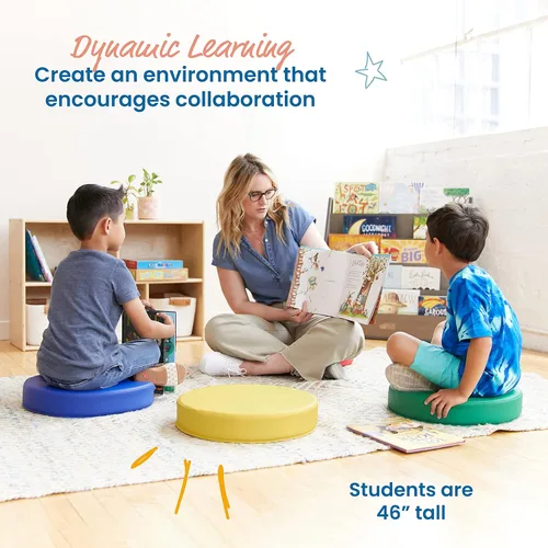 Vista 5 de ECR4Kids SoftZone Carry Me - Cojines de piso para asientos flexibles de aula, espuma de 3 pulgadas