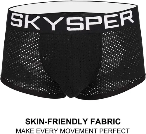 Vista 4 de SKYSPER Suspensorio de malla transpirable para hombre, 2 piezas, 3 piezas, 4 piezas, ropa interior masculina, partidarios atléticos para hombres