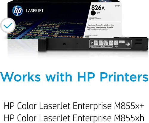 Vista 2 de HP Cartucho de tóner negro 826A Funciona color LaserJet Enterprise M855 Series CF310A