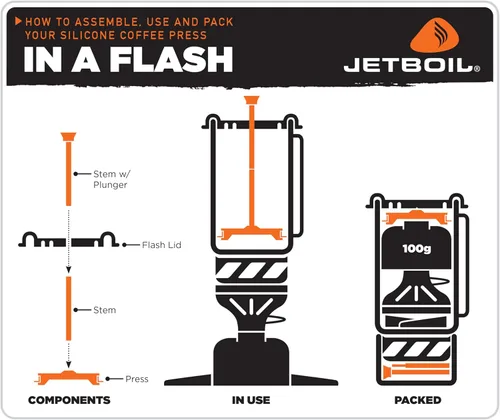 Vista 6 de Jetboil - Cafetera de prensa francesa de silicona para estufas de camping, tamaño regular