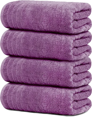 Tens Towels – Juego de toallas de 13.27 oz/yd² (450g/m²), paquete de 2 unidades, paquete de 4 unidades, paquete de 6 unidades, paquete de 8 Morado
