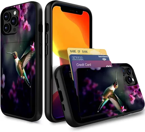 Vista 117 de Funda para iPhone 13 Pro Max, funda tipo cartera con ranura oculta para tarjetas, a prueba de golpes, TPU y PC, funda protectora de doble capa