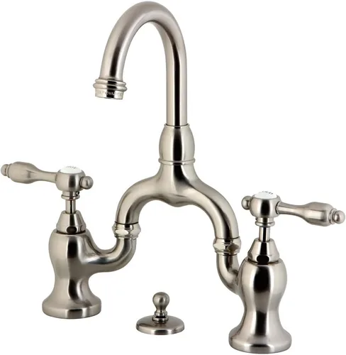 Vista 10 de Kingston Brass KS7993TAL Tudor Bridge grifo de baño emergente, latón antiguo