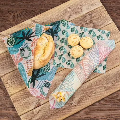 Vista 4 de Akeeko Envolturas reutilizables de cera de abejas – Surtido de 9 paquetes, reutilizables, sin plástico, almacenamiento de alimentos 5 pequeñas, 2