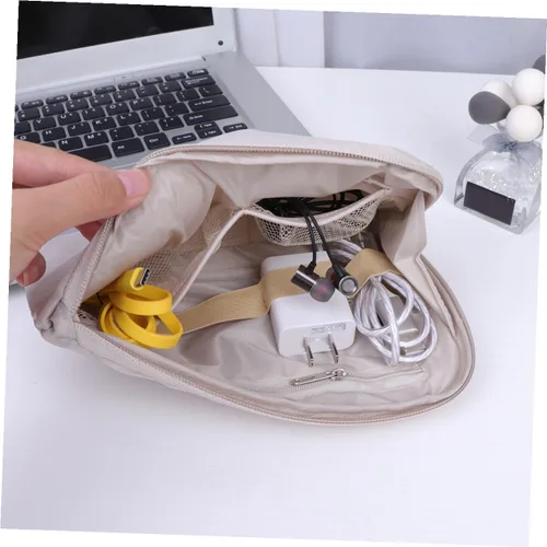 Vista 7 de Bolsa organizadora de cables, útil bolsa de almacenamiento de cables USB, bolsa de almacenamiento portátil, bolsa de transporte de viaje, bolsa