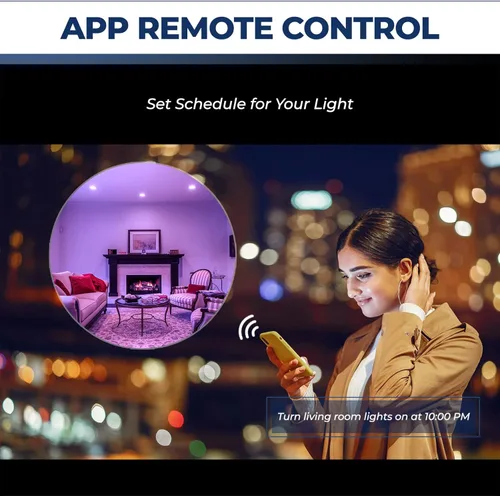 Vista 5 de Bombillas inteligentes equivalentes a 75 W, bombillas de inundación BR30 de 1100 lúmenes, 12 W, funcionan con Alexa y Google Assistant, bombillas
