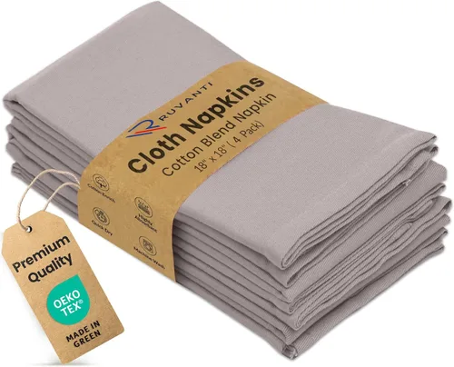 Vista 63 de Ruvanti - Juego de 4 servilletas de tela de 45x45 centímetros, lavables, suaves, duraderas, absorbentes, mezcla de algodón. Servilletas de mesa