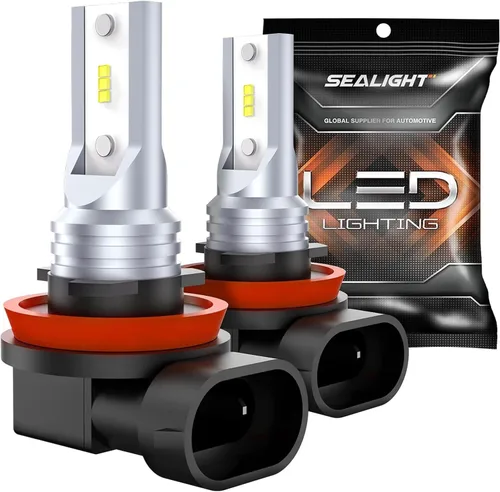 SEALIGHT Bombilla antiniebla LED H11 H16, tamaño mini real 1:1, 6500 K, blanco frío, 6000 lúmenes, luces antiniebla LED H8/H16 para automóviles,