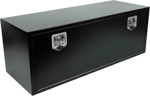 Vista 13 de 24"X18"X18" Black Steel Truck Underbody Flatbox Pickup Tool Box RV ATV Trailer Storage Tools with T-Handle Latch, Job Tool Chest