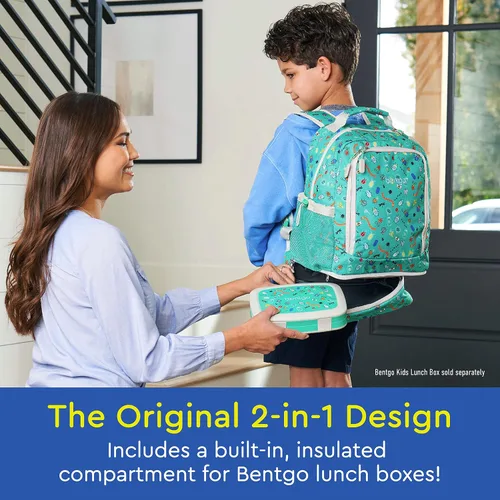 Vista 3 de Bentgo Juego de mochila 2 en 1 y lonchera aislada con estampado para niños (Bug Buddies)