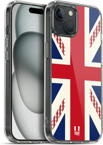 Vista 297 de Head Case Designs Blue Gingham Union Jack Collection - Funda de gel suave compatible con Apple iPhone 7 Plus/iPhone 8 Plus