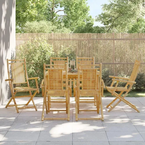 Vista 11 de Folding Patio Chairs 2 pcs 20.9x26 x39 Bamboo Dinning Room Lawn Sillas para Comedor Dining Table Chairs for Courtyard Terrace Beach Picnic