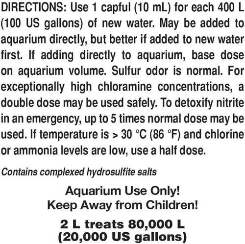 Vista 2 de Seachem Prime Acondicionador de Agua Dulce y Salada - Removedor de Químicos y Desintoxicante 2 L