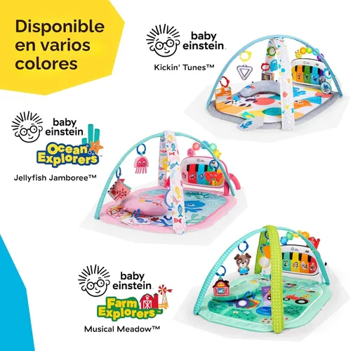 Vista 13 de Baby Einstein Farm Explorers 4 en 1 Kickin' Tunes Musical Meadow Music & Language Discovery Gym, a partir de 0 meses