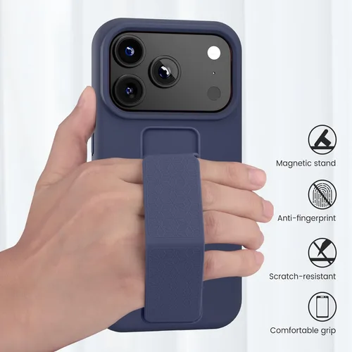 Vista 210 de Funda de silicona con soporte de LAUDTEC compatible con iPhone 7/8/SE, soporte de metal con soporte de pie vertical y horizontal, cubierta flexible