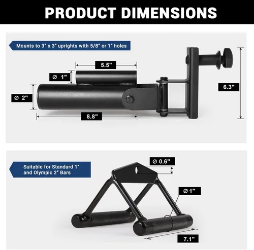 Vista 3 de LIONSCOOL Power Rack Landmine Attachments, Ultra-Durable T-Bar Row Attachments with Wide Compatibility for Full-Body Workout in Home Gym