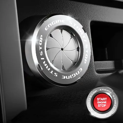 Vista 17 de Cubierta de Botón de Arranque Giratorio, Accesorios de Motor de Coche Push to Start Stop, Cubierta de Interruptor de Encendido Automático, Regalo