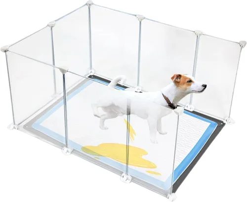 Vista 8 de Skywin TidyFriend - Caja de arena protectora contra salpicaduras, escudos para orina para perros, fácil de limpiar, cerca para perros con bandeja
