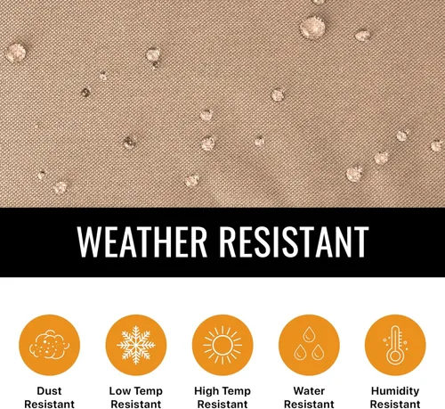 Vista 5 de Funda de TV para exteriores, color marrón, protector universal resistente a la intemperie para TV de 65 a 70 pulgadas, se adapta a la mayoría