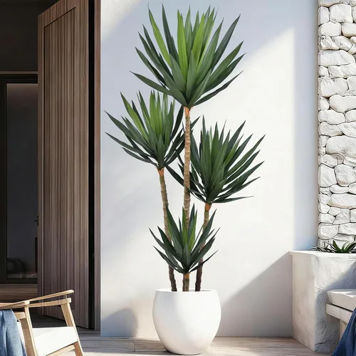 Vista 10 de Árbol de agave artificial de 5 pies con protección UV, 88 hojas