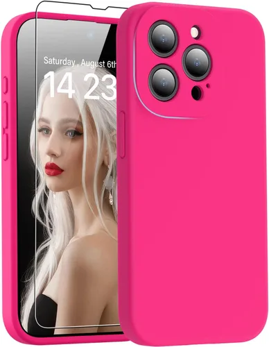Vista 26 de DEENAKIN Funda de silicona compatible con iPhone 12 con protector de pantalla, mejora la protección de la cámara, funda protectora suave y flexible