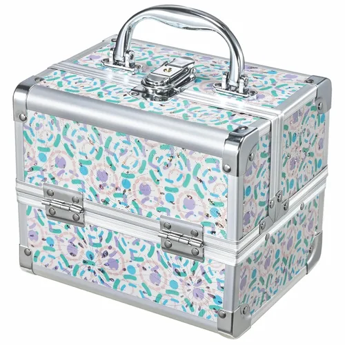 Joligrace Estuche de maquillaje para niñas, caja de almacenamiento de maquillaje, organizador de joyas, accesorios para el cabello con cerradura con